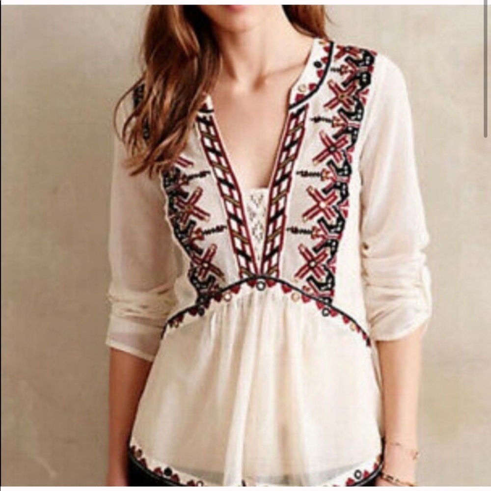 Anthropologie | Akemi & Kin Ibis Peasant Blouse Size Small Petite